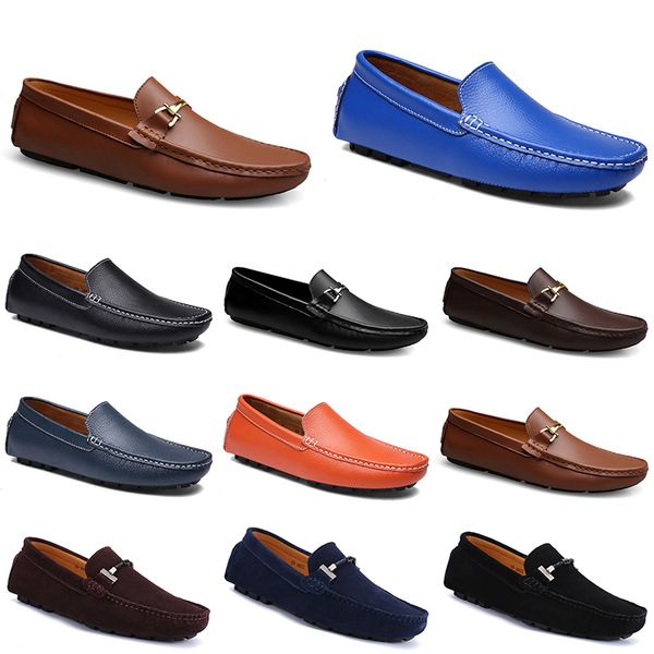 

leathers doudous men casual driving shoes breathable soft sole lights tans black navys whites blue silver yellow grey footwear all-match out