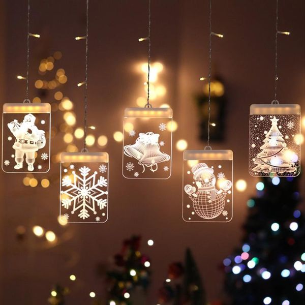 

new year 2021 santa claus christmas tree sucker light fairy ornaments string lights with globe clear bulbs