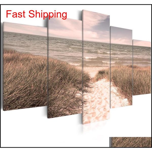 

no frame)modern scenic beach grassland canvas print modern art painting fashion design for home decoration, ch qylaoy bde_luck