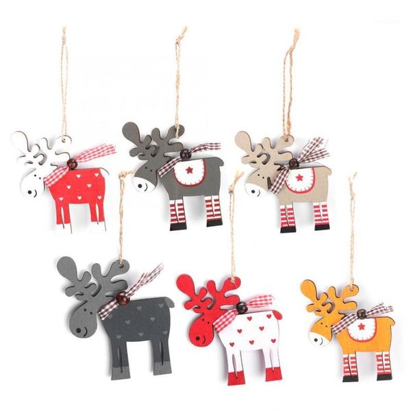 

christmas decorations wooden home party merry tree elk pendant decoration xmas ornament for home1