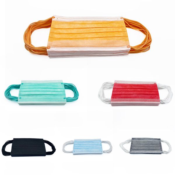 

orange black green masks 3 layers thickened meltblown cloth disposable mask antibacterial protective face masks anti-pollen anti-dust