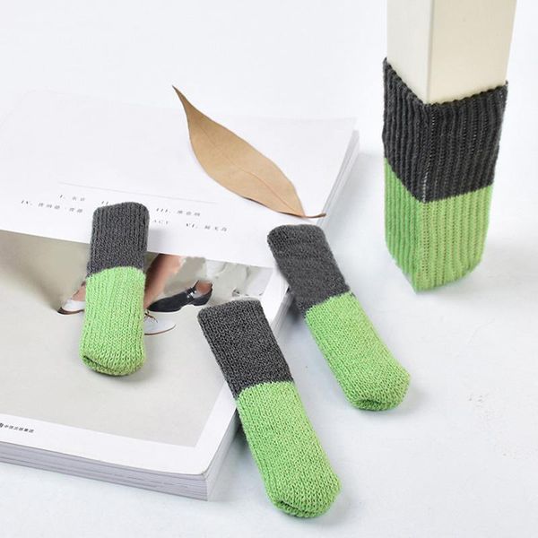 

4pcs/set chair cover leg cap gloves knitting socks anti-slip table furniture feet sleeve cover protectors