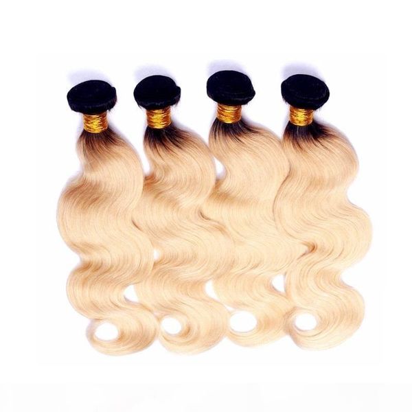 

brazilian unprocessed human hair extensions 613# blonde body wave 4 bundles body wave virgin hair 10-28inch no shedding dhl express, Black