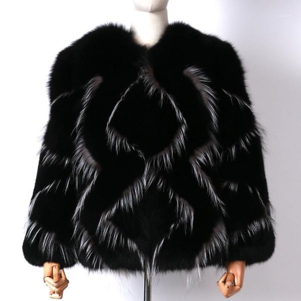

women coat ladies natural jacket real genuine fur outwear1, Black