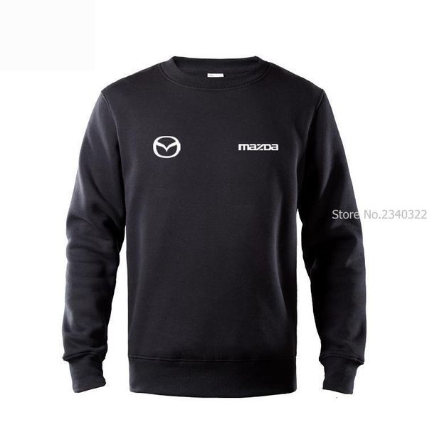 

long sleeve mazda sweatshirt for men new autumn winter causal pullover sweatshirt coat drop shipping good quality, Black