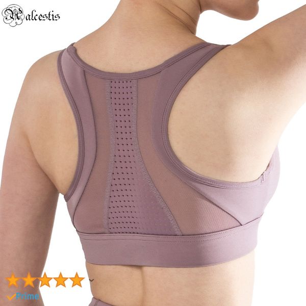 

2021 mesh splicing sports bra gather beautiful back breathable mesh sports vest-style sports underwear women's bottoming top, White;red