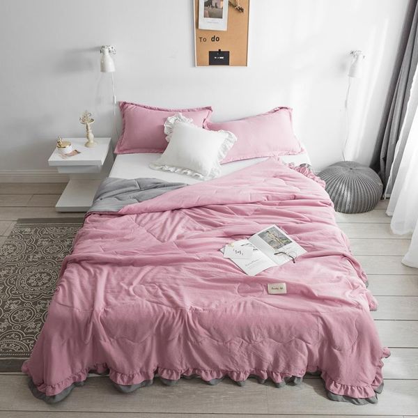 

comforters & sets fashion pink washing cotton summer quilt blankets comforter bed cover quilting suitable for children adults twin queen bed