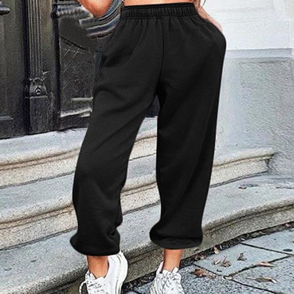 

harajuku joggers широкие спортивные штаны для ног женские брюки плюс размер высокие талии брюки уличные корейские повседневные трусики femme, Black;white