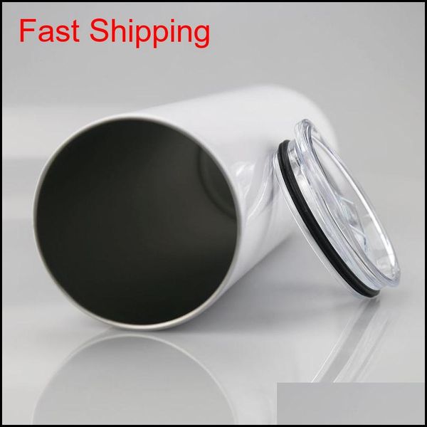 

sublimation tapered skinny tumbler stainless steel blank white skinny cup with lid straw cylinder bottle fre jlljef yummy_shop