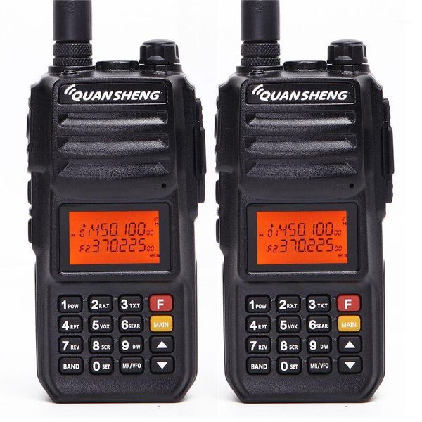 

walkie talkie 2pcs quansheng tg-uv2 plus high power 10w 5 bands 136-174mhz/ 350-390mh/400-470mhz 4000mah 10km range 200ch talkie1