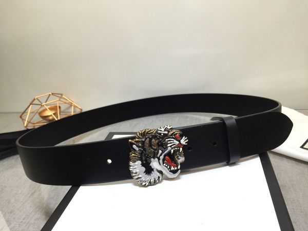 

black brown genuine leather tiger buckle women belt with box men designers belts men belts designer belts 258