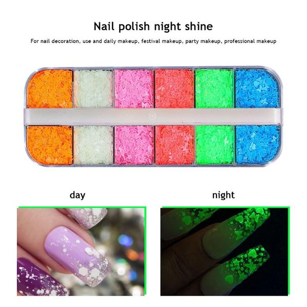 

nail glitter luminous rhinestones crystal mixed size art rhinestone decorations sequins diamond glow in the dark, Silver;gold