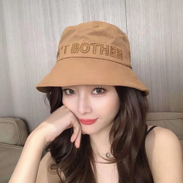 

casual embroidery letter bucket hat hip hop outdoor summer travel hat vacation don't bother women sun panama fisherman cap, Blue;gray
