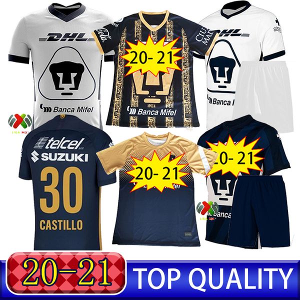 

2020 unam mexiko home soccer jerseys club universidad nacional soccer shirt van castillo fans version high-quality football shirt, Black;yellow