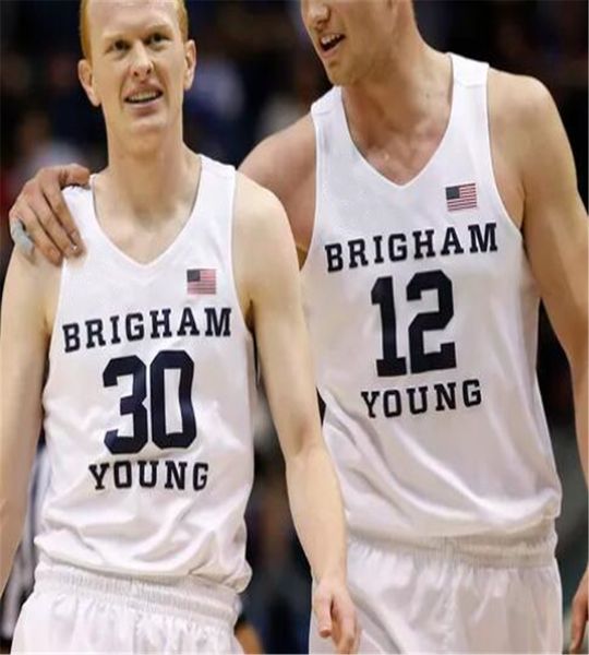 

byu brigham young cougars 2020 basketball jerseys 25 gavin baxter 30 tj haws 33 dalton nixon 40 kolby lee 42 richard harward, Black