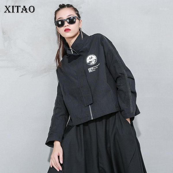 

xitao 2020 spring new women trend printed coats and jackets women fashion loose plus size streetwear clothes dmy42691, Black;brown