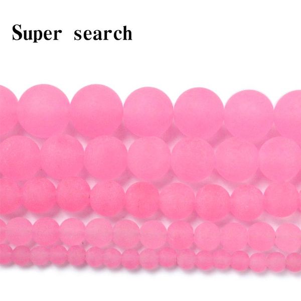 

natural chalced dull polish matte pink chalcedony loose beads 15" strand 6 8 10 12 mm pick size for jewelry making bracelet