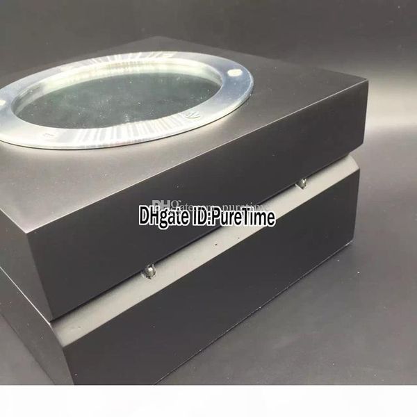 

new black wooden glass sunroo wooden watch box wholesale original mens womens watch box with certificate card gift paper bag hubbox puretime, Black;blue