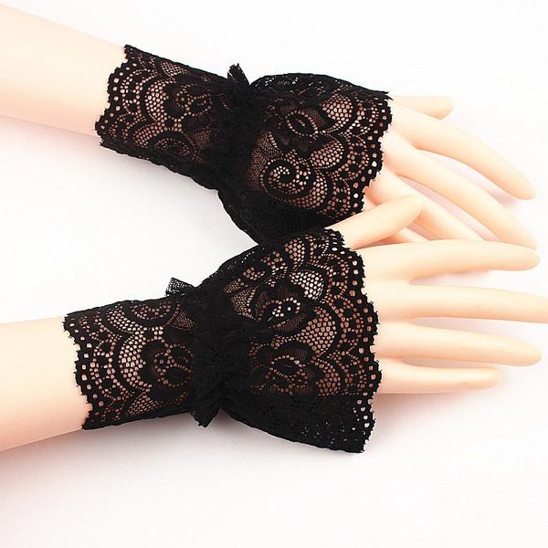 

diy lace wrist cuff women girls fake flare sleeves floral durable elegant tc21, Blue;gray