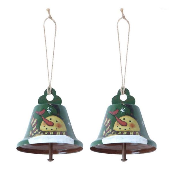 

2pcs office tree christmas bell home living room bedroom crafts party wall iron art diy festival decor with rope hanging pendant1