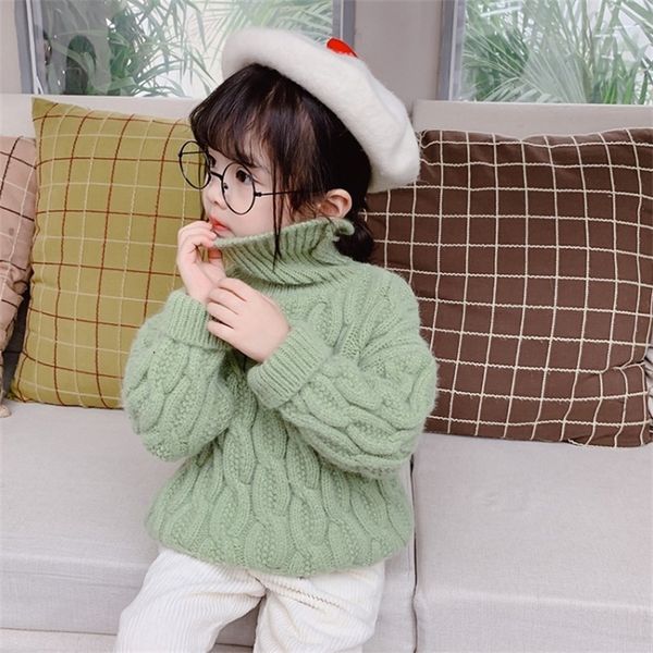 

girls sweaters turtleneck knitwear children winter warm pullover knit sweater outfits christmas clothes 2 4 5 6 7 8 years 201109, Blue