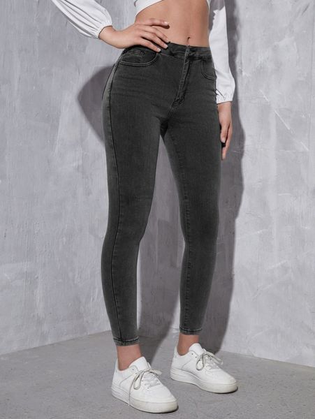 

solid skinny jeans l3o9#, Blue