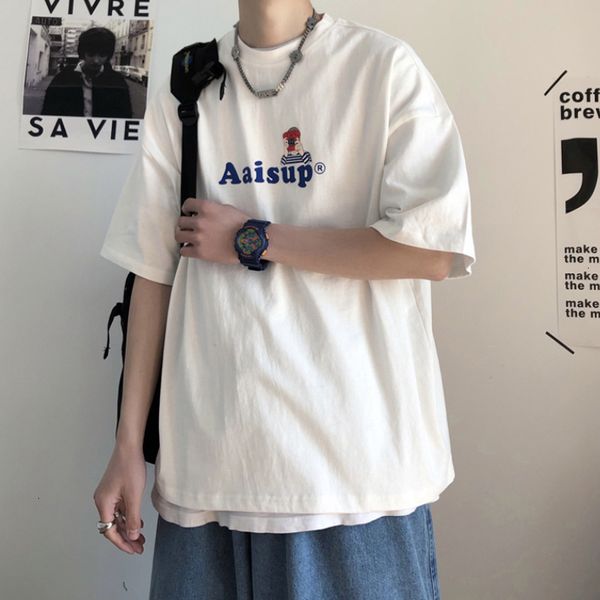 

super cec short men's t-shirt trend loose / 5 harajuku half sleeve fashion brand couple's, White;black