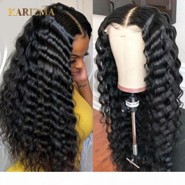 

180% density loose deep wave wig lace front human hair wigs pre plucked with baby hair remy peruvian curly human wig 13x1, Black;brown