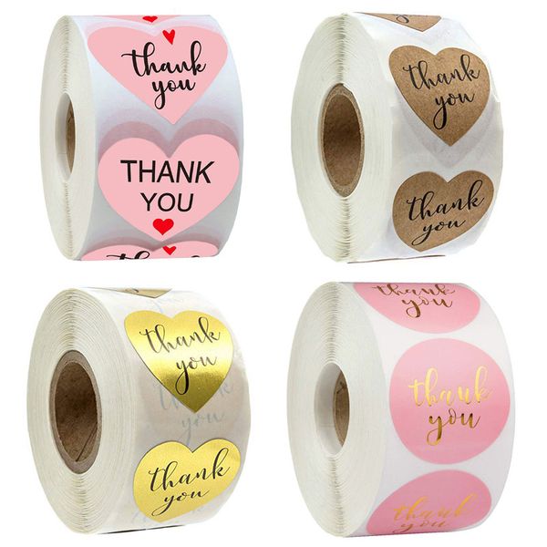 

19 styles 500pcs 2.5cm thank you seal label stickers diy gift decoration cake baking bag package envelope decor