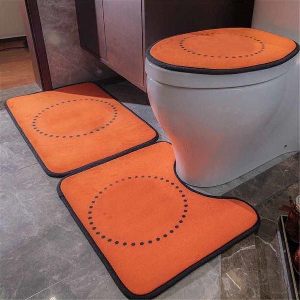 Letras clássicas impressas tapetes de banheiro designer tapetes de assento de toalete capa de assento de toalete grosso antiderrapante banheira assento de toalete 302k
