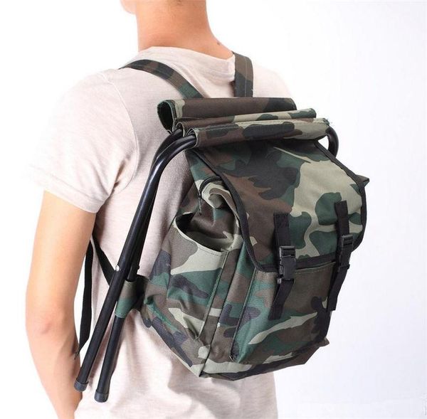 

outdoor bags portable camouflage chair oxford cloth steel tube light weight camping hiking fishing chairs backpack
