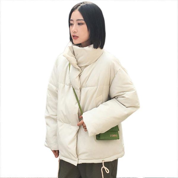 

stand collar 2019 winter women coat female oversize padded thick cotton short casual outwear warm autumn, Black