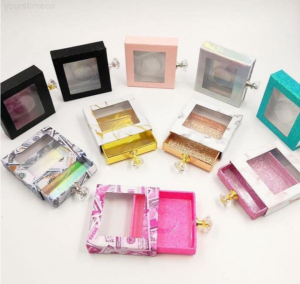 

eyelash square lash alse crystal packaging handle box fake 3d mink lashes boxes faux cils strip diamond magnetic case empty