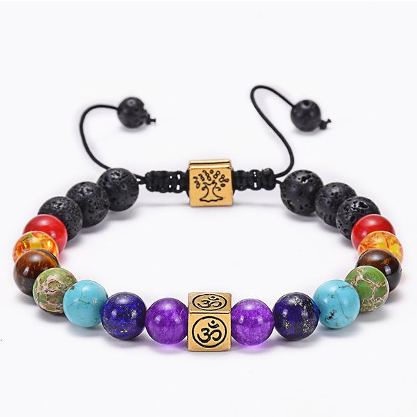 

lava stone diffuser bracelets yoga bead chakra natural crystal bracelet healing aromatherapy essential oil stretch