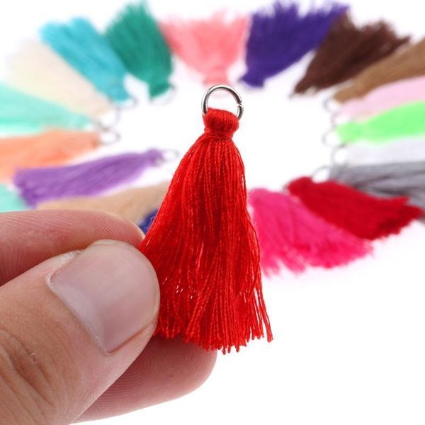 

50pcs color mini tassel fringe diy handmade material cotton cord tassel trim garments curtains decorative tassels lace ribbon h qylhqd