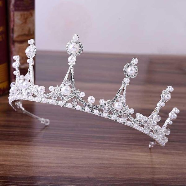 

hair clips & barrettes royal princess pageant diadema pearls rhinestone tiaras and crowns headbands for women bride wedding accessories fors, Golden;silver
