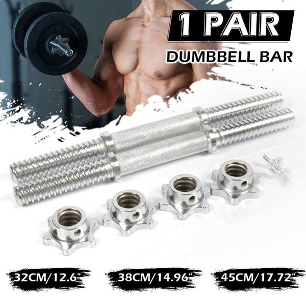 

1 pair steel dumbbell bar with threaded rings home gym weightlifting bar sports fitness accessories upper body workout au stock