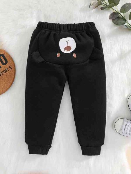 

baby cartoon graphic thermal lined sweatpants she, Blue