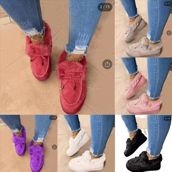 

wzvq4 fall and snow boots cotton christmas snowflake plush home mop winter yarn plus velvet pack and cotton slippers indoor thermal shoes, Black