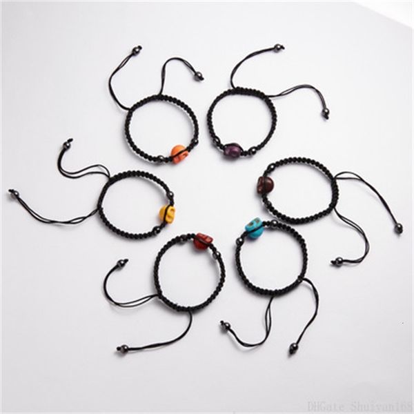 

women for turquoise bracelets skull men head charm vintage weave rope bangles statement braided bracelet jewelry hallowe