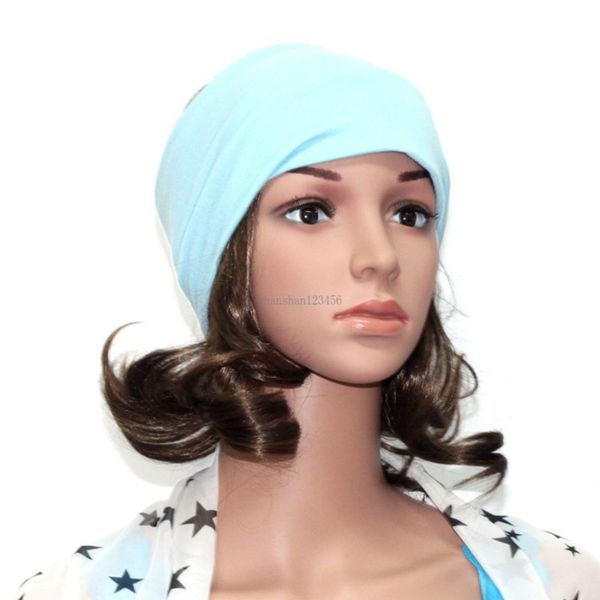 Mulheres largas faixa para a cabe￧a Candy Color Elastic Yoga Sport Head Bands Fashion Hair Hair Band Wraps for Women Headwear