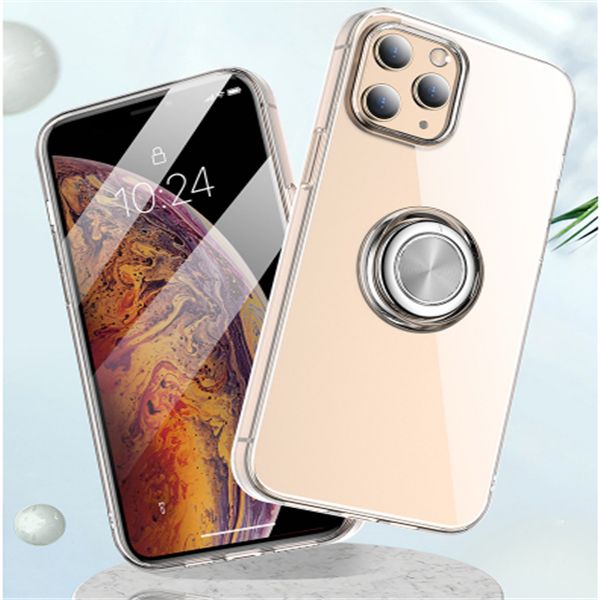 Clear Ring Cover Cover Cover для iPhone 11Pro 12 Pro Max 11 7 8 Plus Case Magnetic Silicone Funda Coque