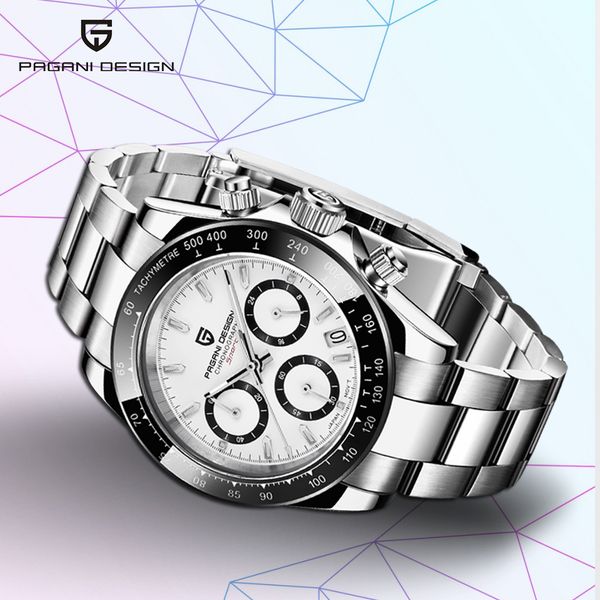 

pagani design 2019 new men's watches sport quartz watch men steel waterproof clock male fashion chronograph relogio masculino t200409, Slivery;brown
