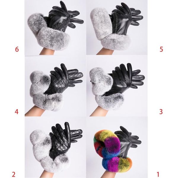 

women winter artificial leather touch screen gloves cute furry wrist thicken plush lining warm texting driving mittens, Blue;gray