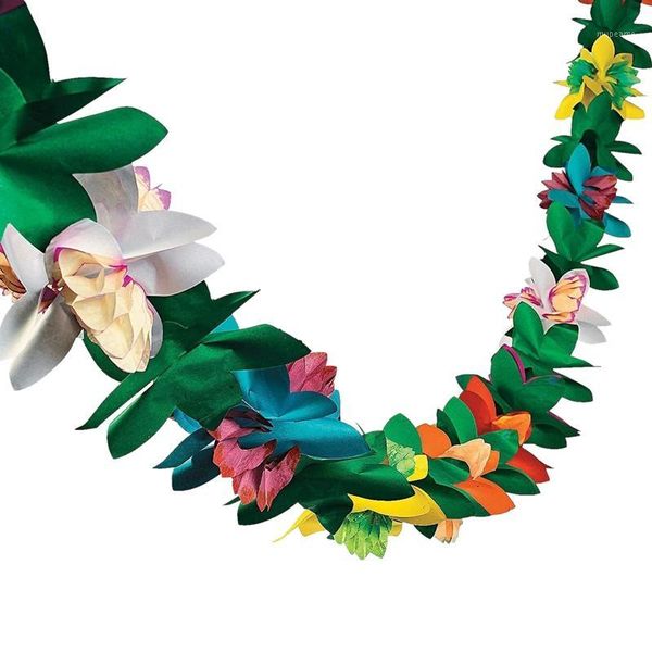 

3pcs paper garland decorations, garland flower banner tropical paper flowers luau party decorations1