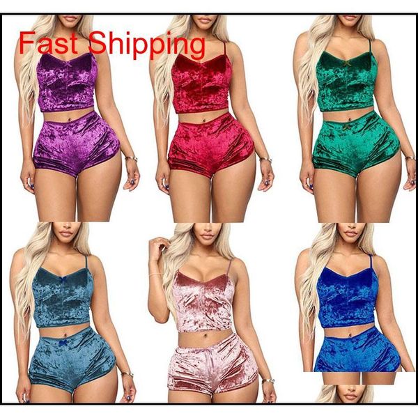 

women bikinis sets 8 colors velvet v neck pajamas underwear crop shorts suits female two piece swimsuit swimwear plus size wdina