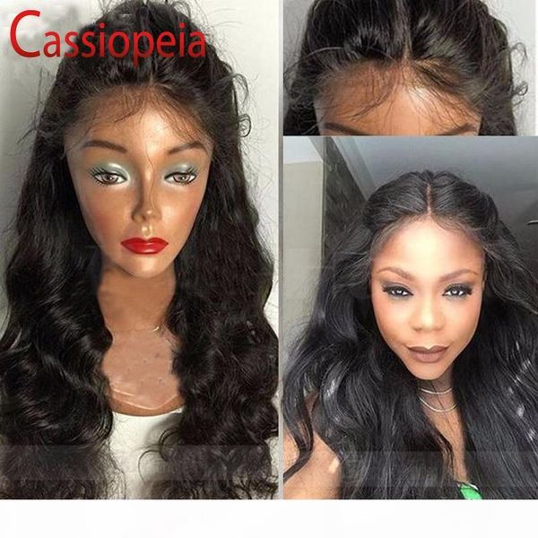 

brazilian human hair full lace wig for black women 8a glueless virgin hair lace front wigs with baby hair lace wave, Black;brown