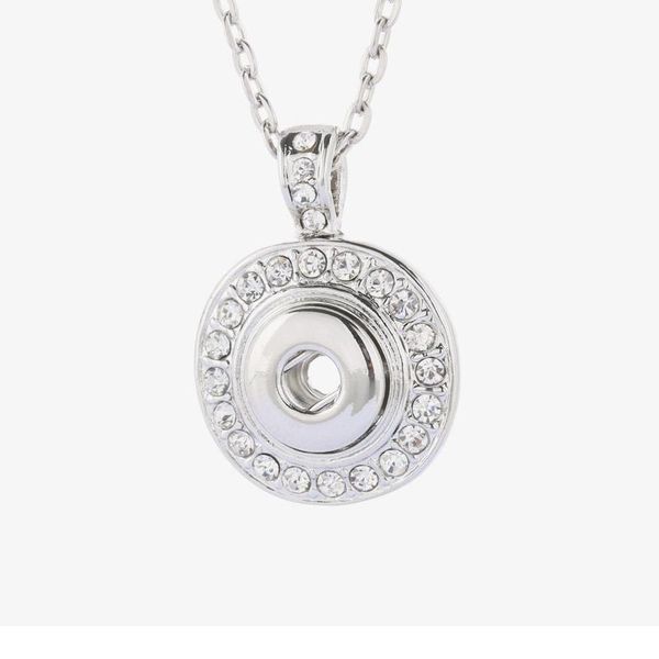 

boom life new snap jewelry buttons necklaces link chain 60cm with crystal pendant fit 12mm snap buttons bbyxyi, Silver