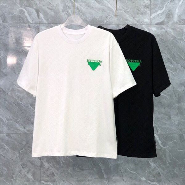 

2022ss early spring new high-grade cotton printed t-shirt round neck stitching pullover short sleeves size: m~xxxl color: black and white r8
