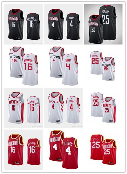 

mens womens youth houston rockets 16 ben mclemore 25 austin rivers 4 danuel house jr. white red black custom basketball jerseys, Black;red